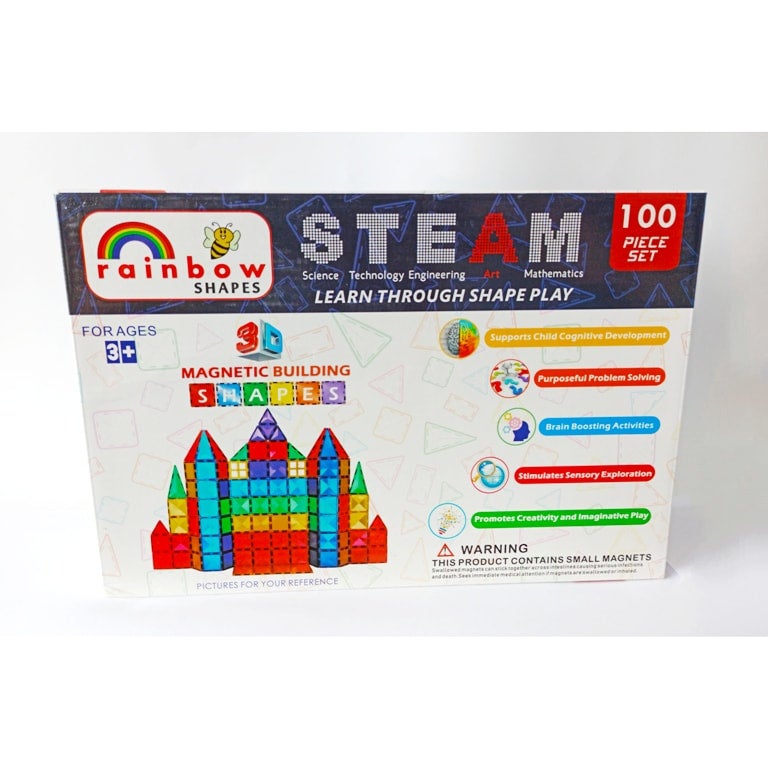 Buy Shapemags 100 Piece Set 100 Pcs Magnet Building Tiles Magnetic Blocks -  5 Shapes Basic Starter Set 3D Construction Building Blocks Magnetic Tiles  Set for Kids Online at desertcartINDIA